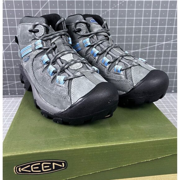 KEEN Women’s Targhee II Mid WP Hiking Boots - Steel Grey/Hydrangea Sz 8 - Picture 1 of 8